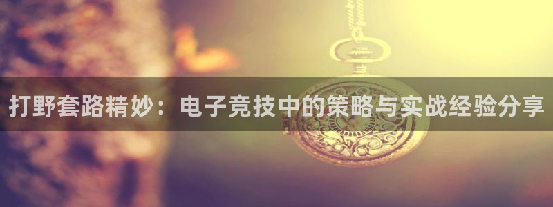 乐竞电竞体育官网：打野套路精妙：电子竞技中的策略与实战经验分享